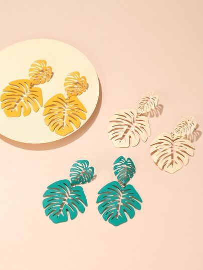 3pairs Leaf Design Earrings | SHEIN