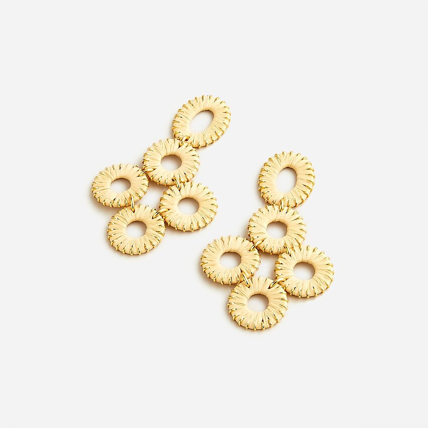 Raffia-wrapped disc earrings | J. Crew US