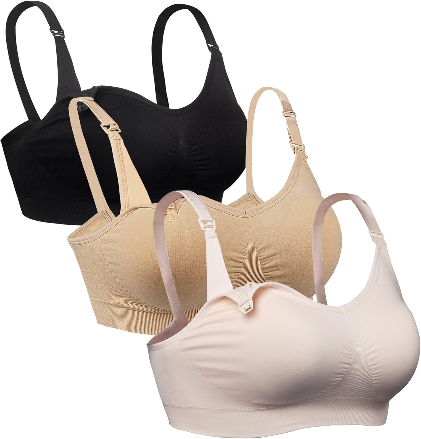 iloveSIA 3PACK Womens Full Bust Nursing Bra Seamless Maternity Bra | Amazon (US)