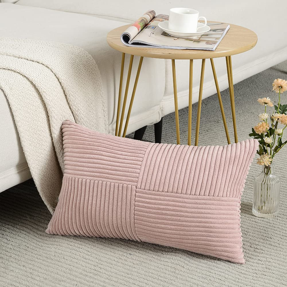 Fancy Homi Blush Pink Lumbar Decorative Throw Pillow Covers 12x20 Inch for Living Room Couch Bed,... | Amazon (US)