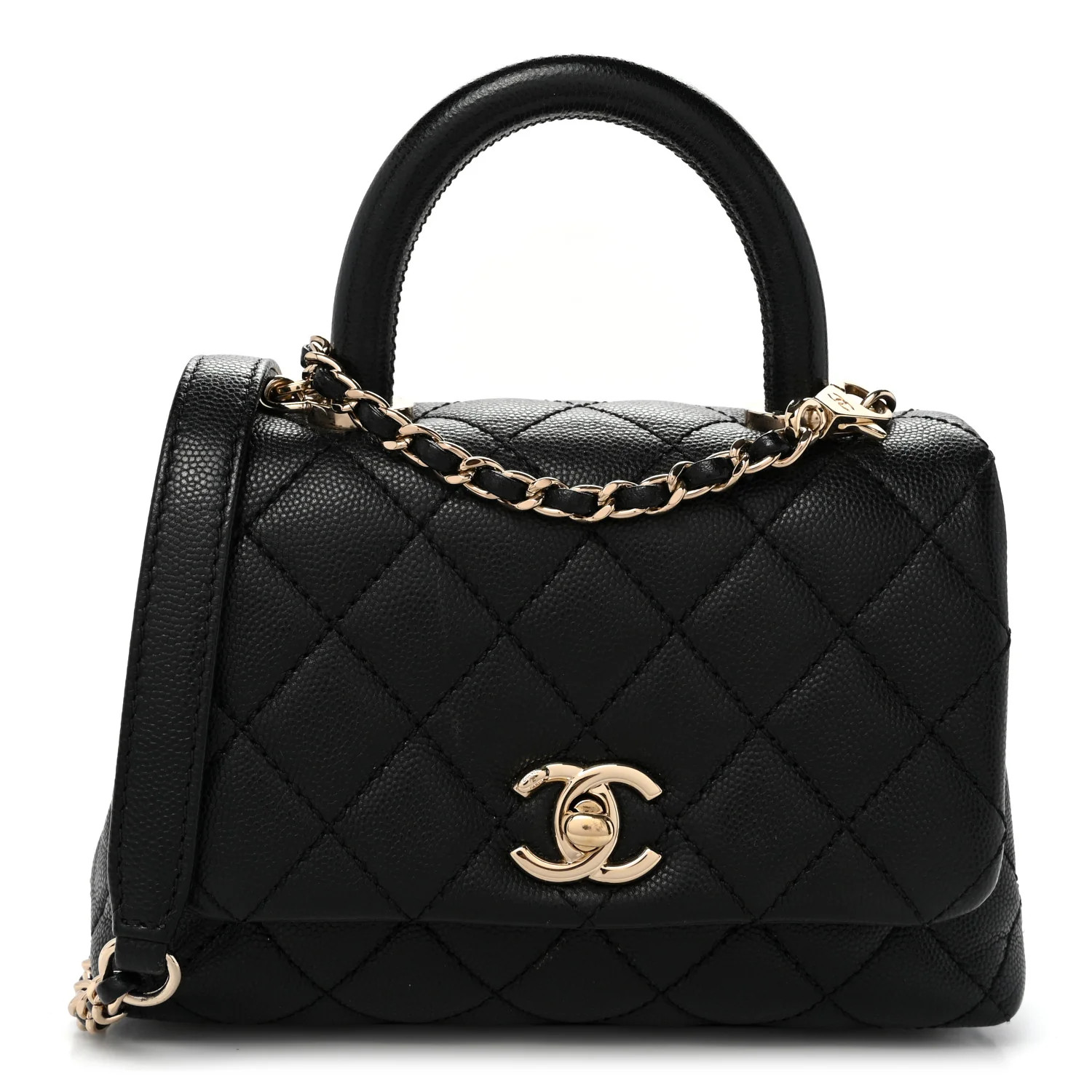 Chanel Caviar Quilted Extra Mini Coco Handle Flap Black 1881363 | FASHIONPHILE (US)