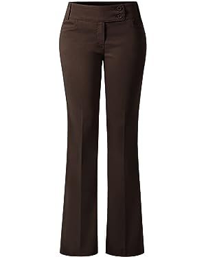 Design by Olivia Women's Relaxed Boot-Cut Office Pants Trousers Slacks | Amazon (US)