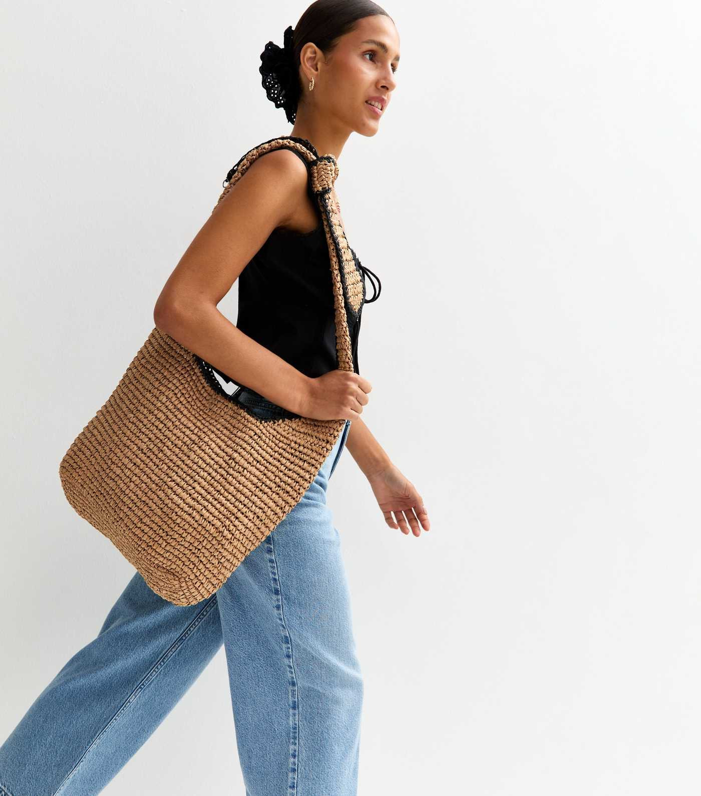 Stone Woven Slouchy Tote Bag | New Look | New Look (UK)