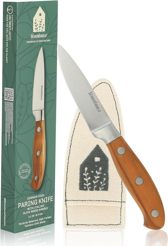 Oprah's Favorite Things - 4 Inch German Steel Paring Knife W/Italian Olive Wood Forged Handle | Amazon (US)