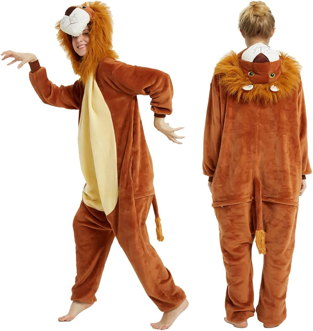 Plustrong Adult Onesie Costume Pajamas Halloween Costumes Animal Cosplay Sleepwear | Amazon (US)