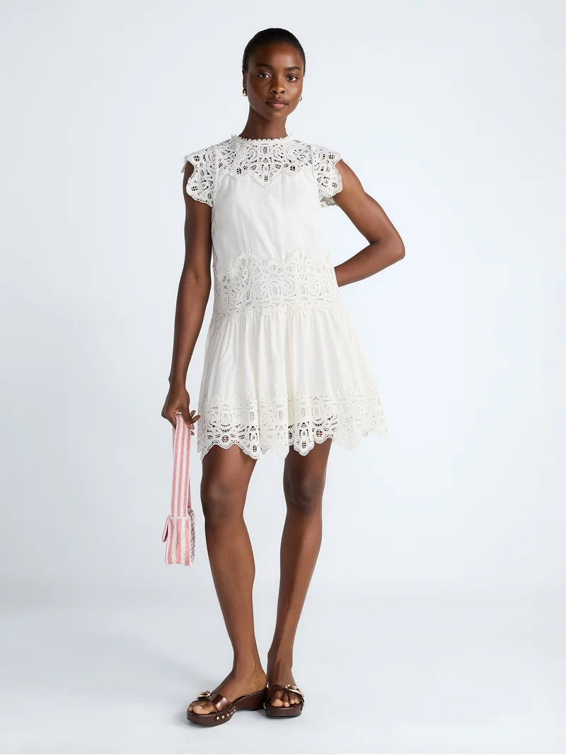 Scoop Women's and Women's Plus Crochet Mini Dress, Sizes XS-4X | Walmart (US)