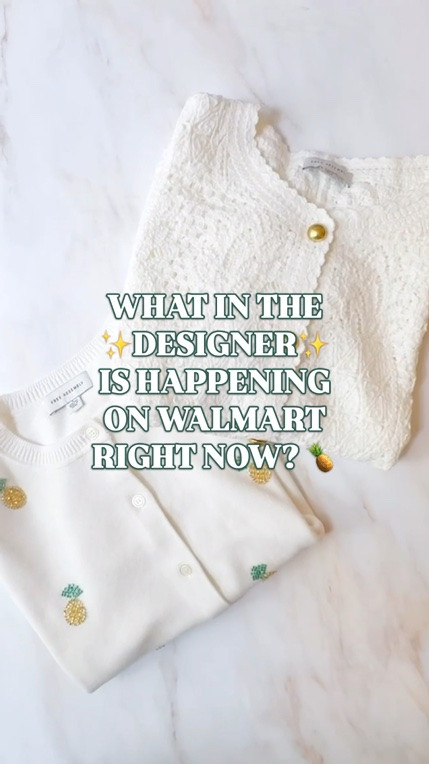 Walmart pineapple cardigan | Free Assembly cardigan | preppy summer outfit | Walmart finds | designer look for less

What in the designer is happening at Walmart right now?

These Free Assembly pineapple cardigans look like something you would expect at a much pricier price point. One gives you the beaded pineapple moment, and the other has that textured pineapple stitch, scalloped trim, short puff sleeves, gold-tone buttons, and soft lightweight sweater feel.

This is the kind of piece that takes white jeans, denim shorts, a summer skirt, or wide leg pants from basic to styled immediately. Button it as a top, wear it open over a tank, drape it over your shoulders, or pack it as the lightweight layer for summer dinners, cold restaurants, vacation mornings, and beach town nights.

The pineapple detail is so festive for summer. It gives almost gives Palm Beach, Lilly Pulitzer inspired, resort-preppy energy without the designer price. Cute enough for brunch and vacation, polished enough for work outfits and teacher outfits, and easy enough to style with the items you already in your closet.

These are the Walmart finds you buy before everyone realizes Free Assembly is quietly making the most elevated summer pieces in the store.

Walmart pineapple cardigan, Free Assembly cardigan, Walmart cardigan, Walmart fashion finds, Walmart style, Walmart finds, pineapple sweater, pineapple cardigan, beaded cardigan, short sleeve cardigan, summer cardigan, lightweight cardigan, white cardigan, puff sleeve cardigan, scallop cardigan, preppy cardigan, Palm Beach style, Lilly Pulitzer inspired, resort wear, vacation outfit, summer outfit, work outfit, teacher outfit, white jeans outfit, denim shorts outfit, designer look for less, expensive looking Walmart finds

#LTKFindsUnder50 #LTKFindsUnder100 #PreppyStyle #LookForLess #WalmartStyle #WalmartFinds #FreeAssembly

#LTKSeasonal #LTKWorkwear #LTKOver40