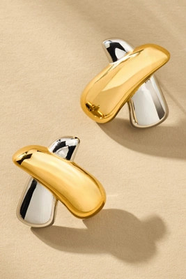Mixed Metal X Post Earrings | Anthropologie (US)