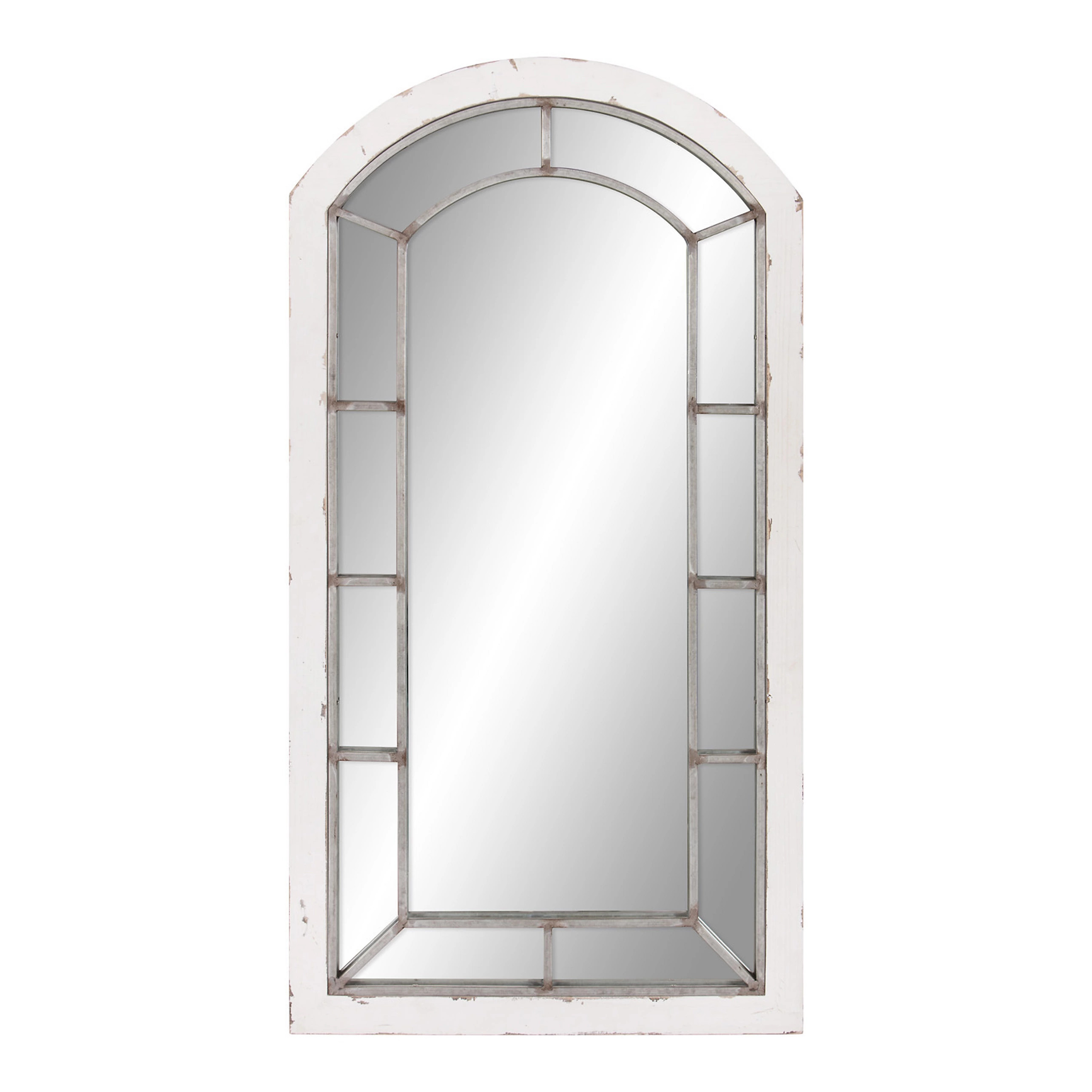 Patton Distressed White & Antique Silver Arch Windowpane Wall Mirror | Kohl's