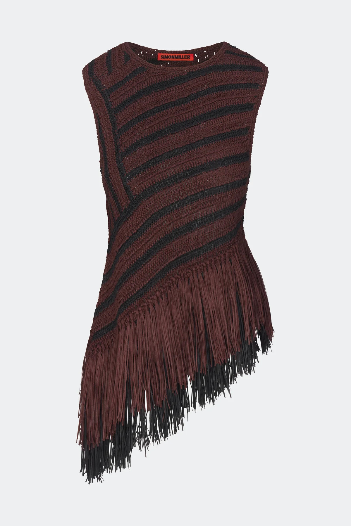 Beja Crochet Top in Choco Brown/Black Combo | Simon Miller