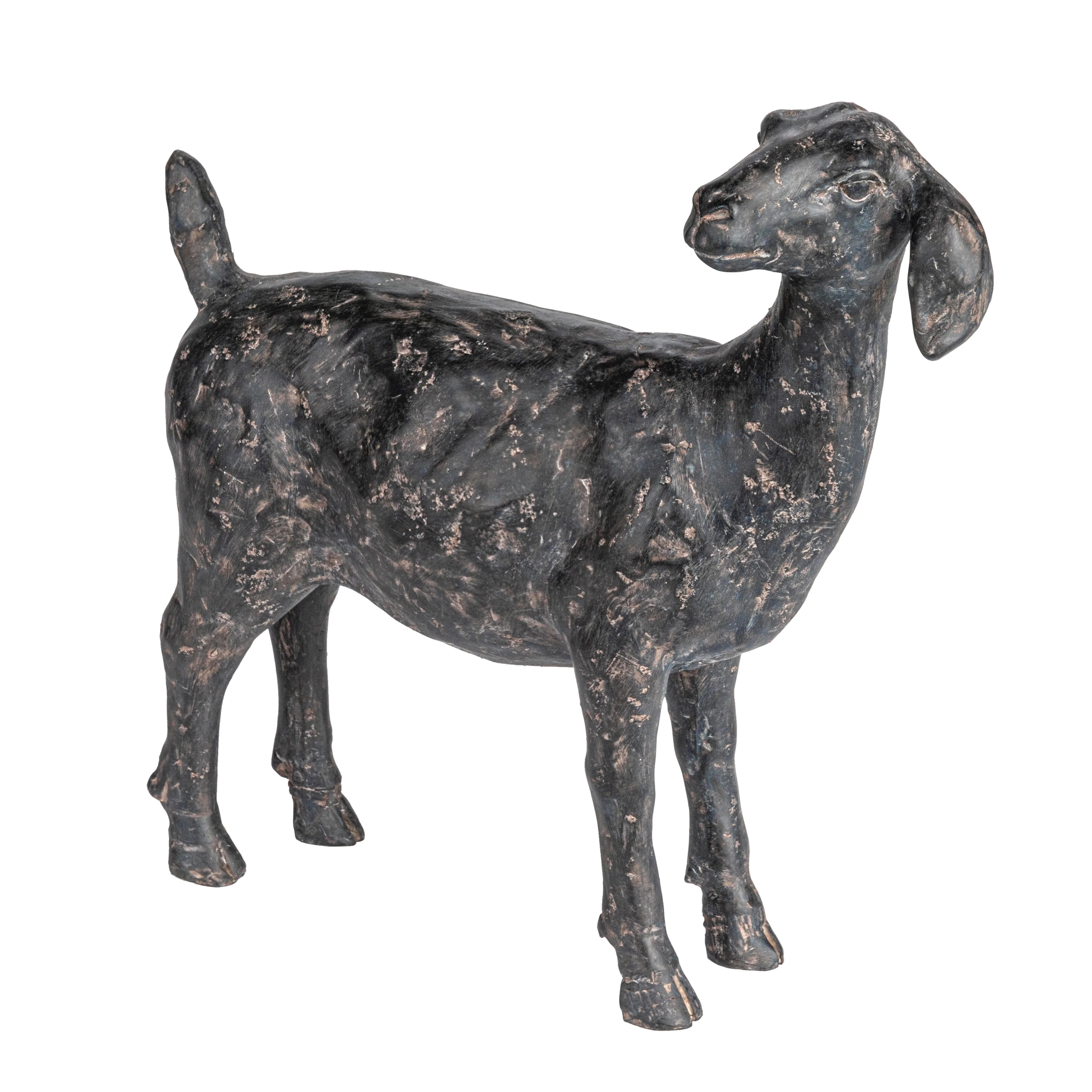 Creative Co-Op Resin Standing Goat Accent Décor with Cast Iron Finish, Black - Walmart.com | Walmart (US)