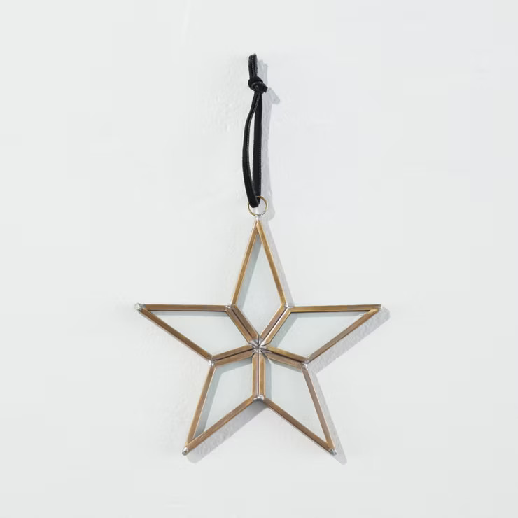 Brass & Glass Framed Star Christmas Tree Ornament - Hearth & Hand™ with Magnolia | Target