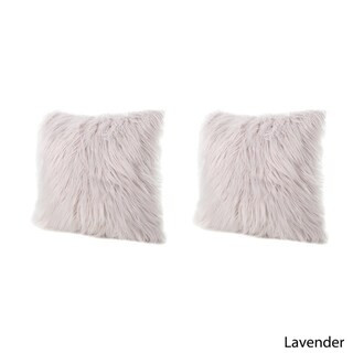 Cianan Faux Furry Pillows (Set of 2) by Christopher Knight Home (Lavender) | Bed Bath & Beyond