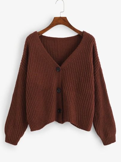 Single Breasted Solid Sweater | SHEIN