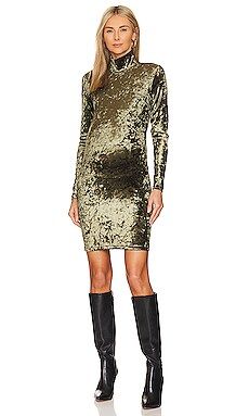 BUMPSUIT The Nicole Olive Velvet Dress in Olive from Revolve.com | Revolve Clothing (Global)