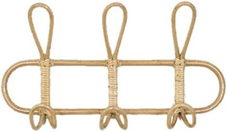 LANOA Rattan Wall Hooks Kids Garments Organizer Rack Clothes Hat Hanging Hook Rattan Hanger Kids ... | Amazon (US)