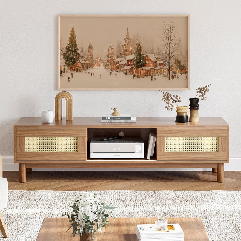 Samsung Frame TV Art Christmas Frame TV Art 4K Winter Painting TV Art Vintage Landscape Painting ... | Etsy (US)