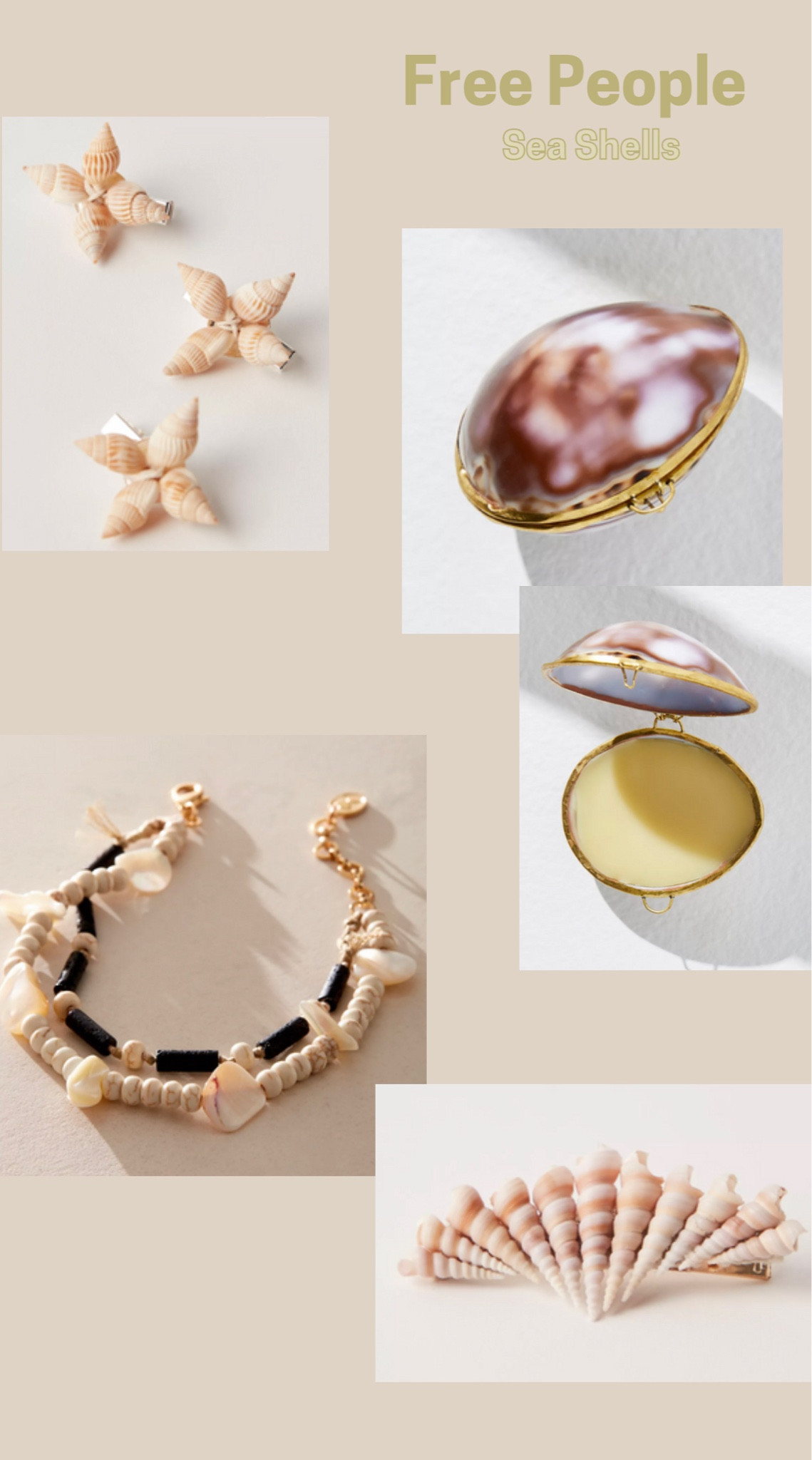 Free people sea shell accessories 

#LTKTravel #LTKStyleTip #LTKSeasonal