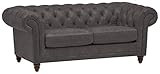 Amazon Brand – Stone & Beam Bradbury Chesterfield Tufted Leather Loveseat Sofa Couch, 78.7"W, Black | Amazon (US)