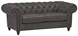 Amazon Brand – Stone & Beam Bradbury Chesterfield Tufted Leather Loveseat Sofa Couch, 78.7"W, Black | Amazon (US)