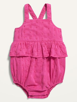 Solid Cross-Back Peplum Bubble One-Piece for Baby | Old Navy (US)