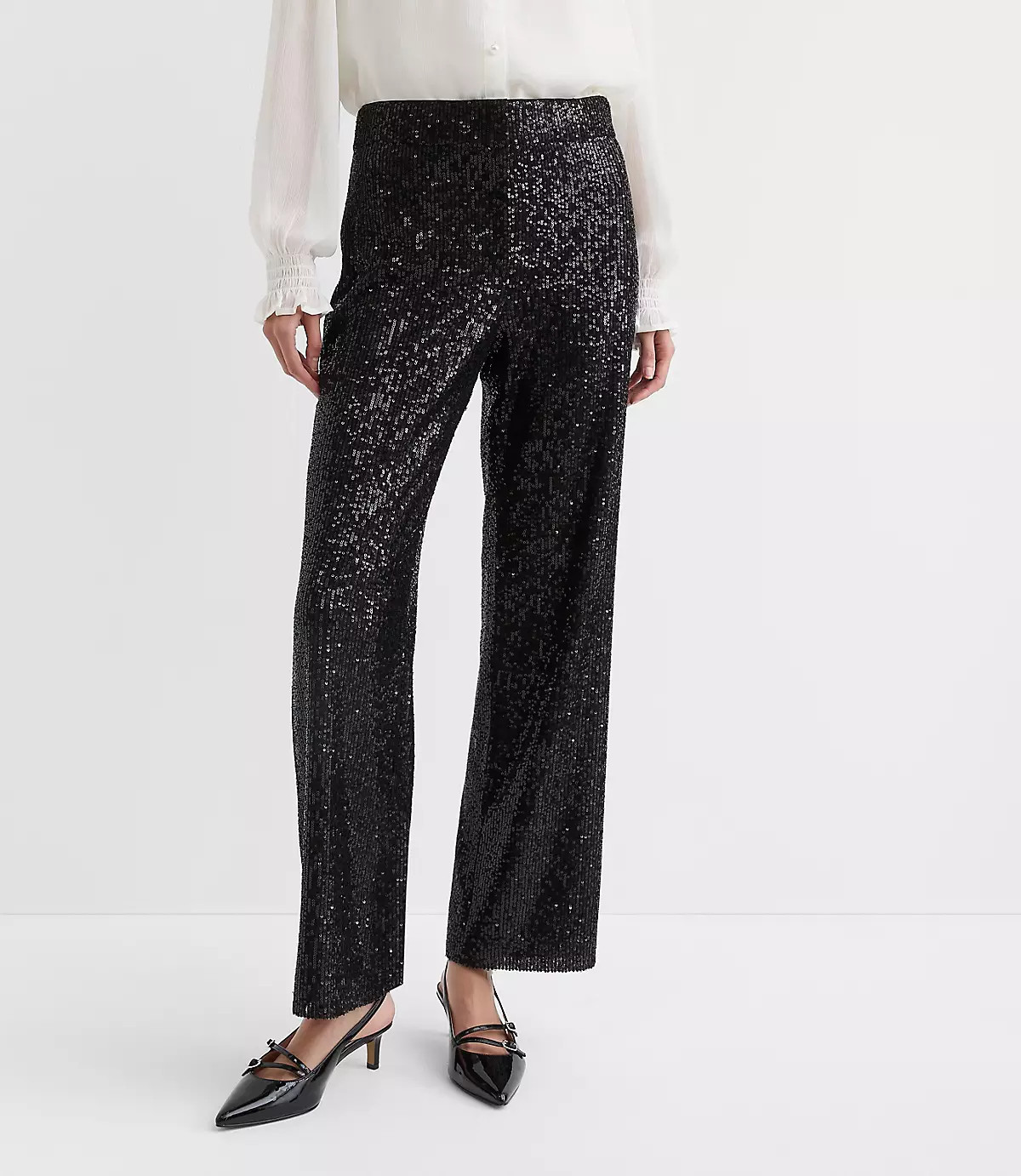 Petite Sequin Straight Pants | LOFT