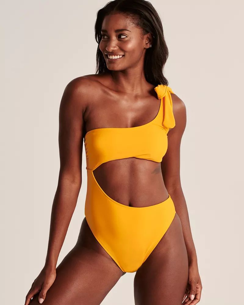 Women's One-Shoulder Swimsuit | Women's Swimwear | Abercrombie.com | Abercrombie & Fitch (US)