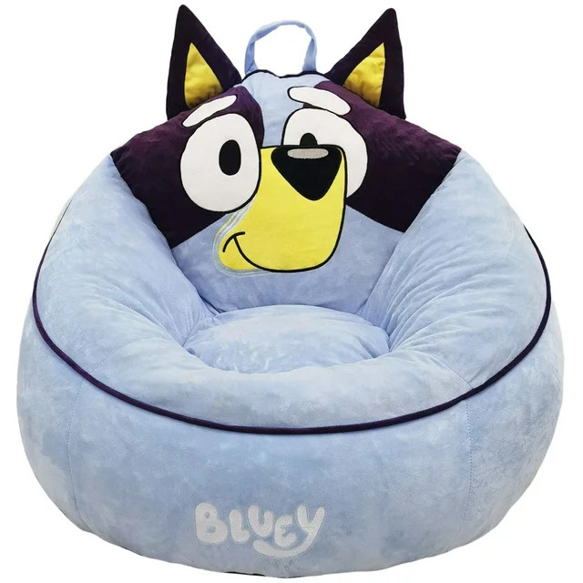 Bluey Kids' Compressed Foam Bean Bag Chair, Blue, 24" x 5" x 18" | Walmart (US)