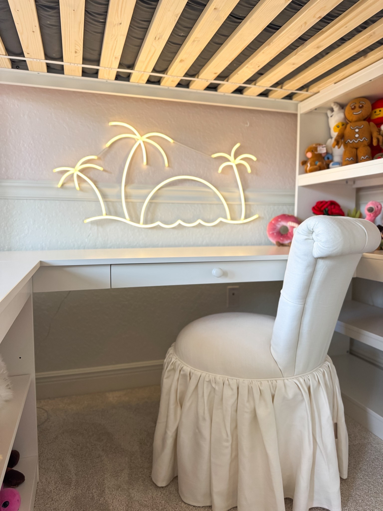 The coziest and dreamiest little coastal nook ✨🩵 That plush vanity chair? Pottery Barn Teen perfection. #coastalnook #girlmomstyle #coastaldecor #potterybarnteens #potterybarnkids 

#LTKHome #LTKFamily #LTKKids