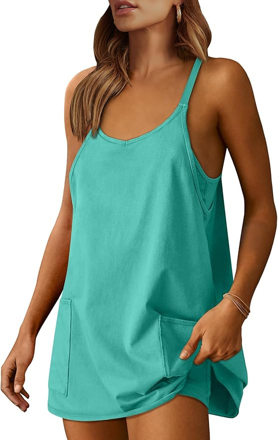 ANRABESS Women Athletic Dress Summer Tennis Workout Active Sports Mini Romper Dress Built in Shor... | Amazon (US)