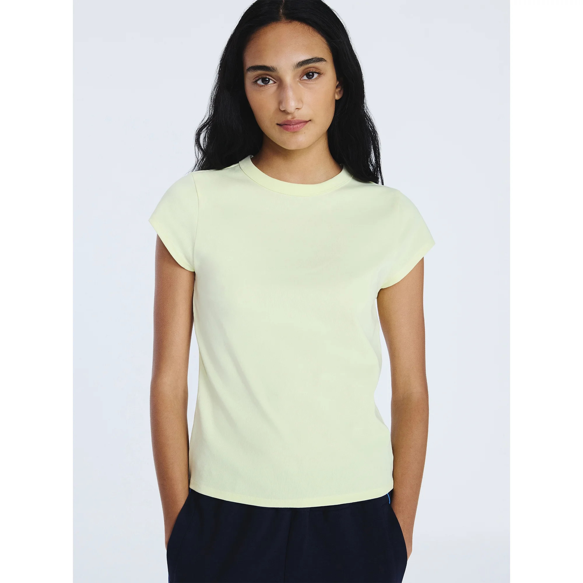 Free Assembly Women's and Women's Plus Cap Sleeve Tee, Sizes XS-4X | Walmart (US)