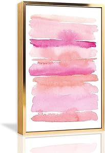 Amazon.com: Canvas Wall Art Pink Stripes Prints Painting Modern Abstract Canvas Oil Painting Wall... | Amazon (US)