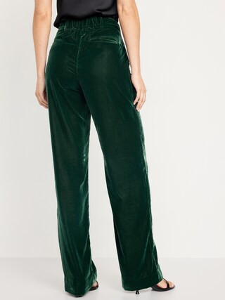 Extra High-Waisted Pleated Taylor Trouser Velvet Pants for Women | Old Navy (US)
