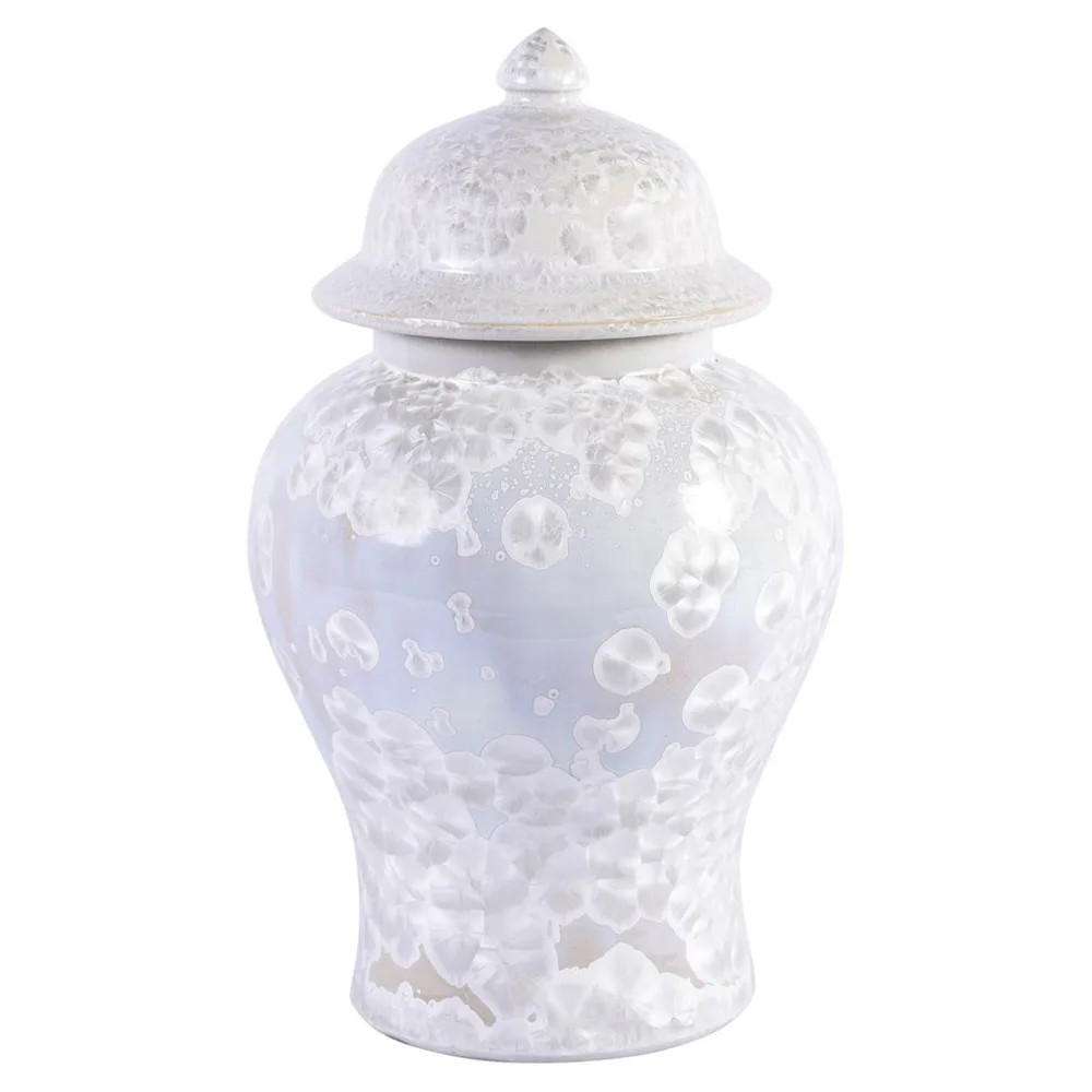 Garlan French Country White Ceramic Decorative Temple Jar | Kathy Kuo Home