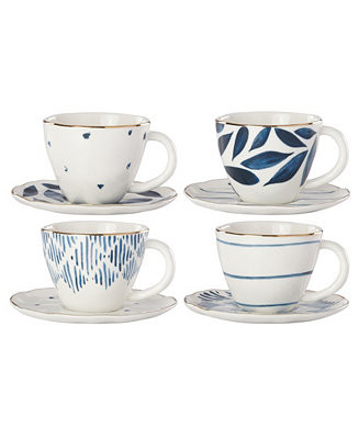 Blue Bay Espresso Cup & Saucers, Service for 4 | Macy's