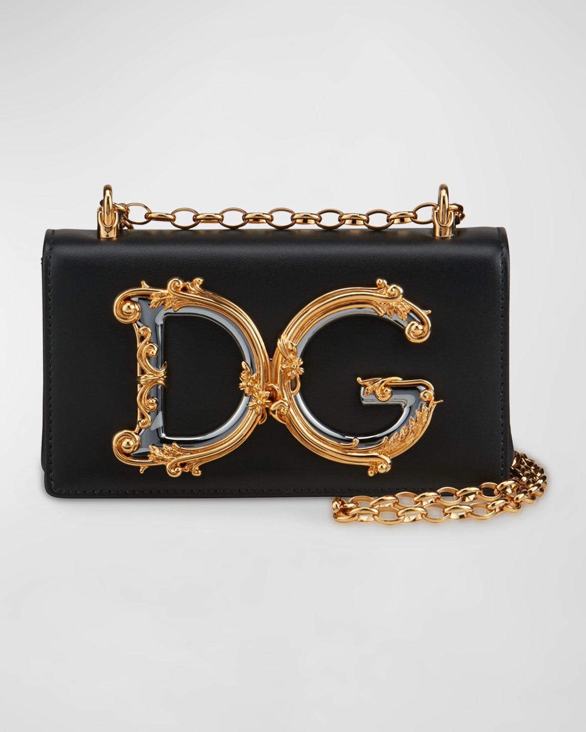 DG Girls Barocco Leather Shoulder Bag | Neiman Marcus