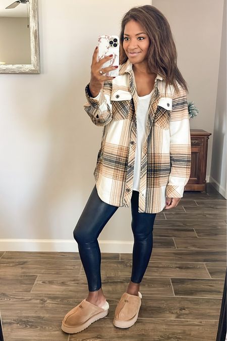 NSALE picks! Treasure & Bond flannel. Love this! It’s so soft. I do have a size medium because I like the oversized look. Also wearing Spanx leggings in a size medium. I recommend sizing up one in the Spanx. UGG boots are TTS  

#LTKxNSale #LTKsalealert #LTKstyletip