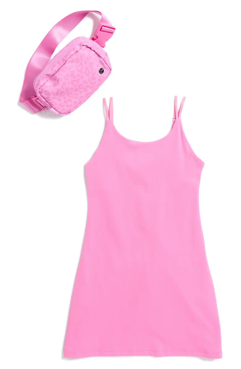 90 DEGREE BY REFLEX Kids' Brushed Terry Walkabout Dress & Belt Bag Set | Nordstromrack | Nordstrom Rack
