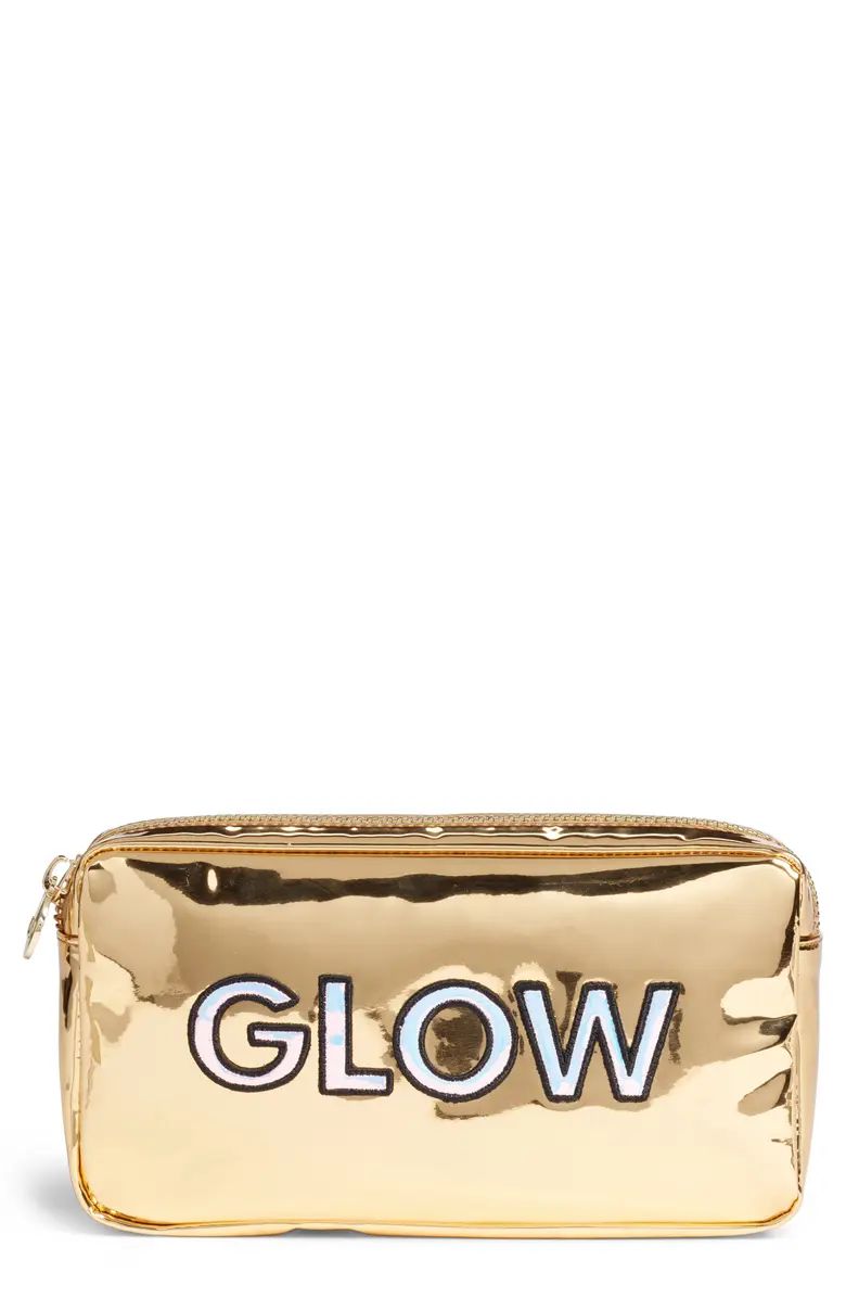 Glow Small Gold Patent Cosmetic Bag | Nordstrom