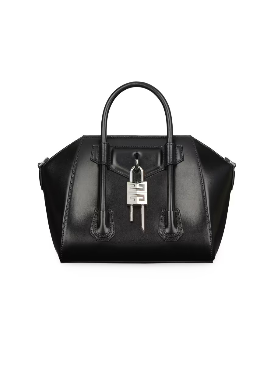 Mini Antigona Lock Top Handle Bag In Box Leather | Saks Fifth Avenue