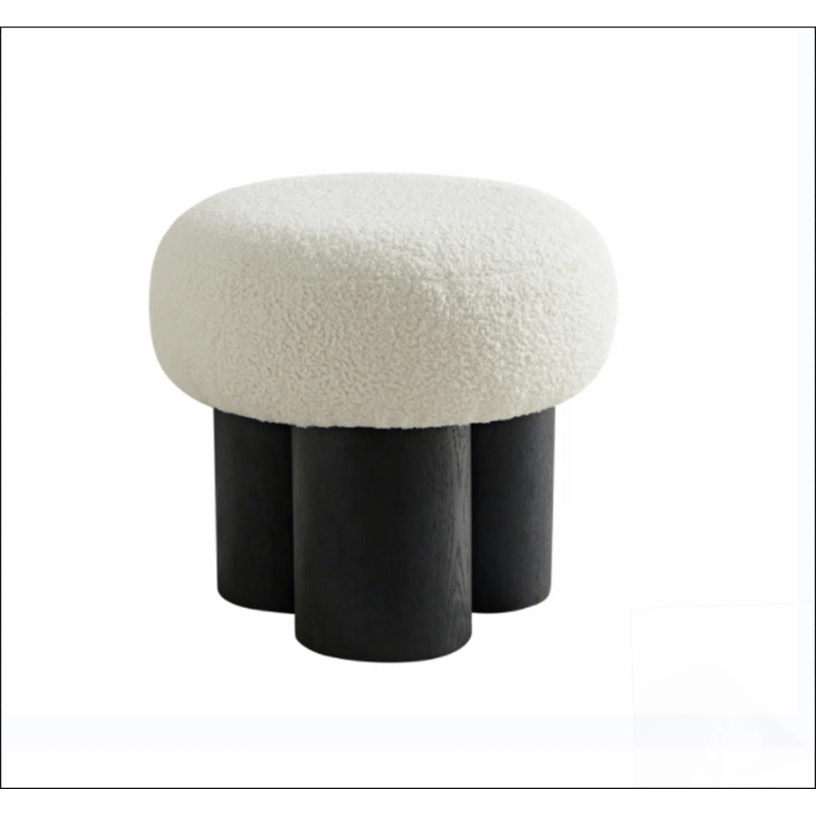 W80171 Mushroom stool, grieg plush cushion, wooden barrel PVC pipe | Wayfair North America