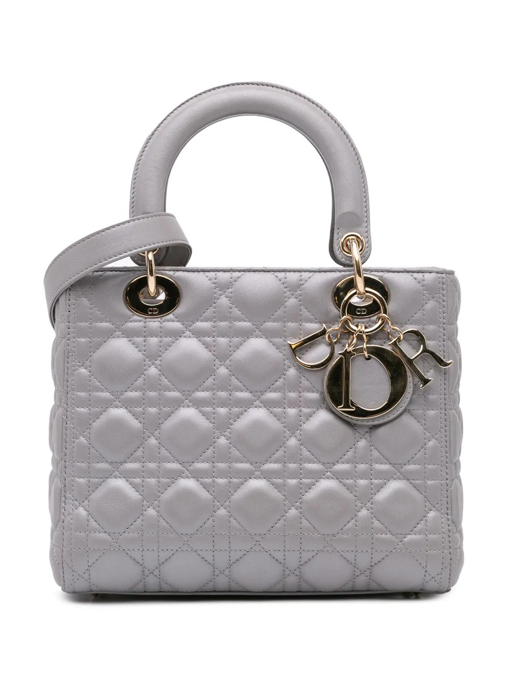 2018 Medium Pearlescent Lambskin Cannage Lady Dior satchel | Farfetch Global