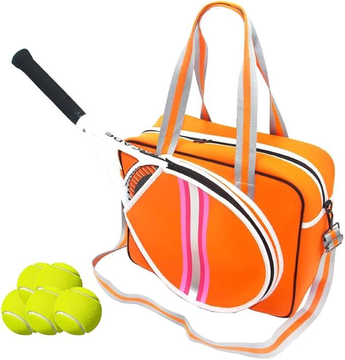 Tennis Bags for Women, Waterproof Tennis Racket Bag with Removable Shoulder Strap & Bottom Pad, L... | Amazon (US)