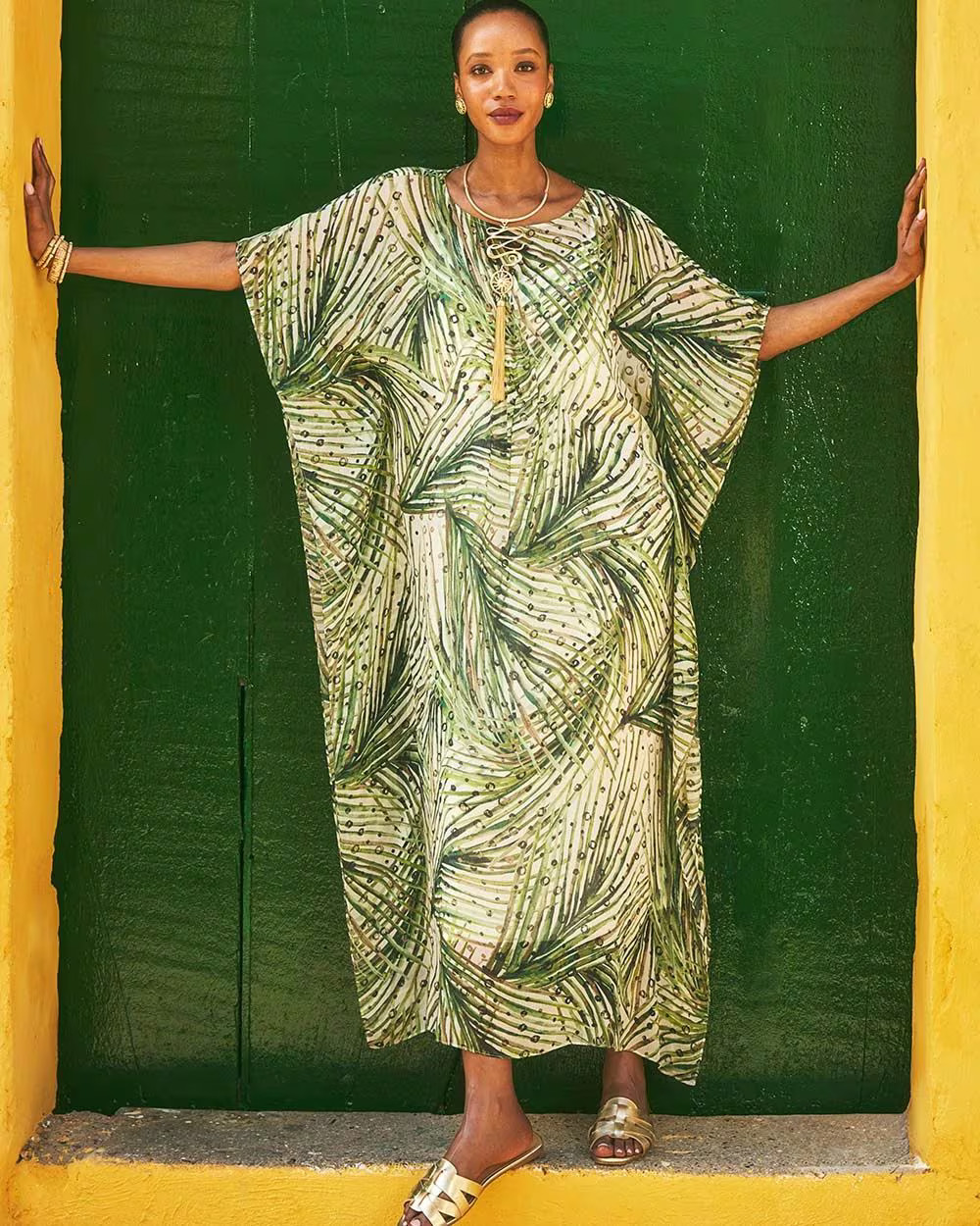 Crinkle-Chiffon Kaftan Dress | Chico's