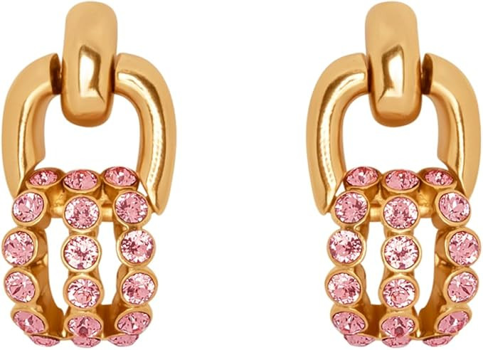 Amazon.com: Oscar de la Renta, Pave Link Earrings, Rose : Luxury Stores | Amazon (US)