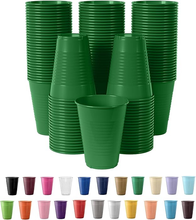 Exquisite Party Solids 12 Oz Green Plastic Cups For Party Supplies 50 Pack | Green Disposable Cup... | Amazon (US)