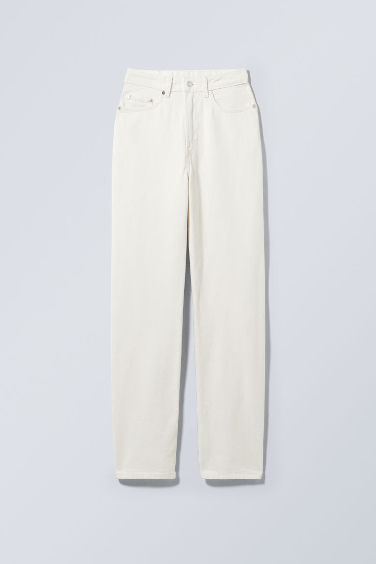 H & M - Rowe Extra High Straight Jeans - White | H&M (UK, MY, IN, SG, PH, TW, HK)