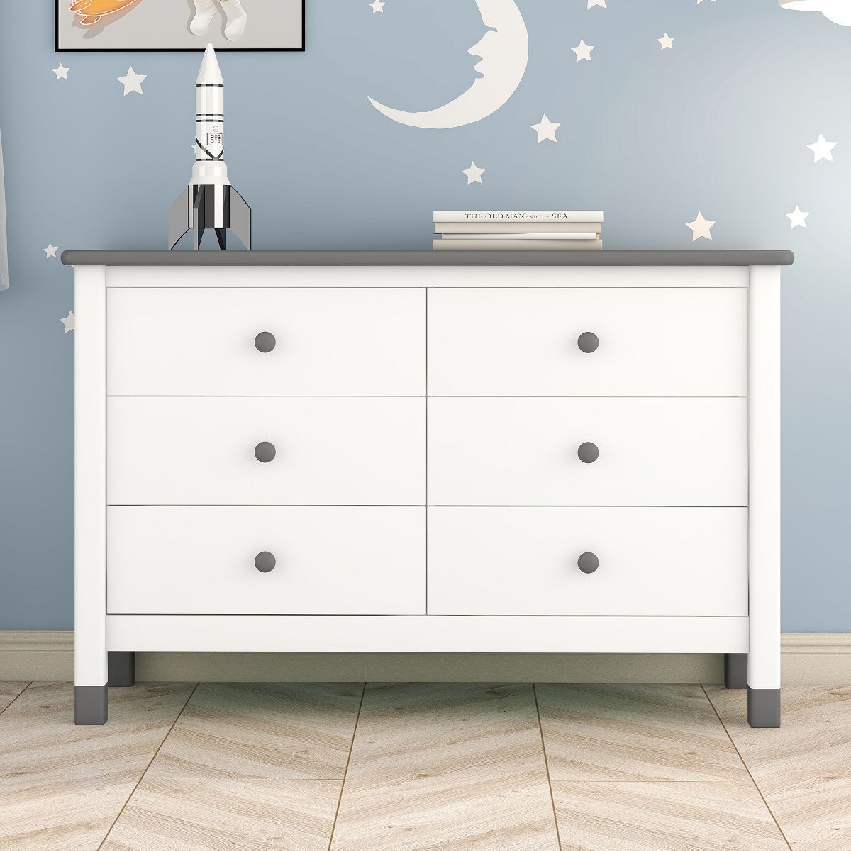 Mordern Wooden Storage Dresser with 6 Drawers,Storage Cabinet for Bedroom - ModernLuxe | Target