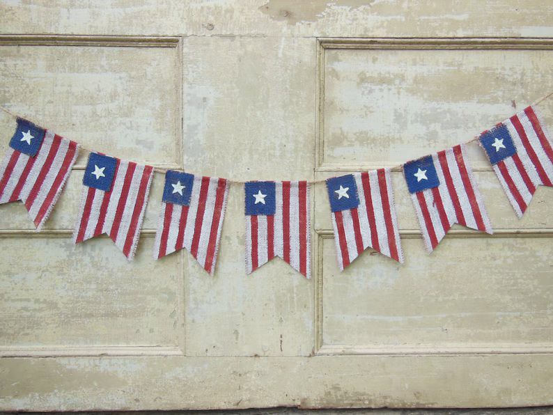 American Flag Banner, Patriotic Banner, Patriotic Bunting, 4th of July Banner Garland, Patriotic ... | Etsy (US)