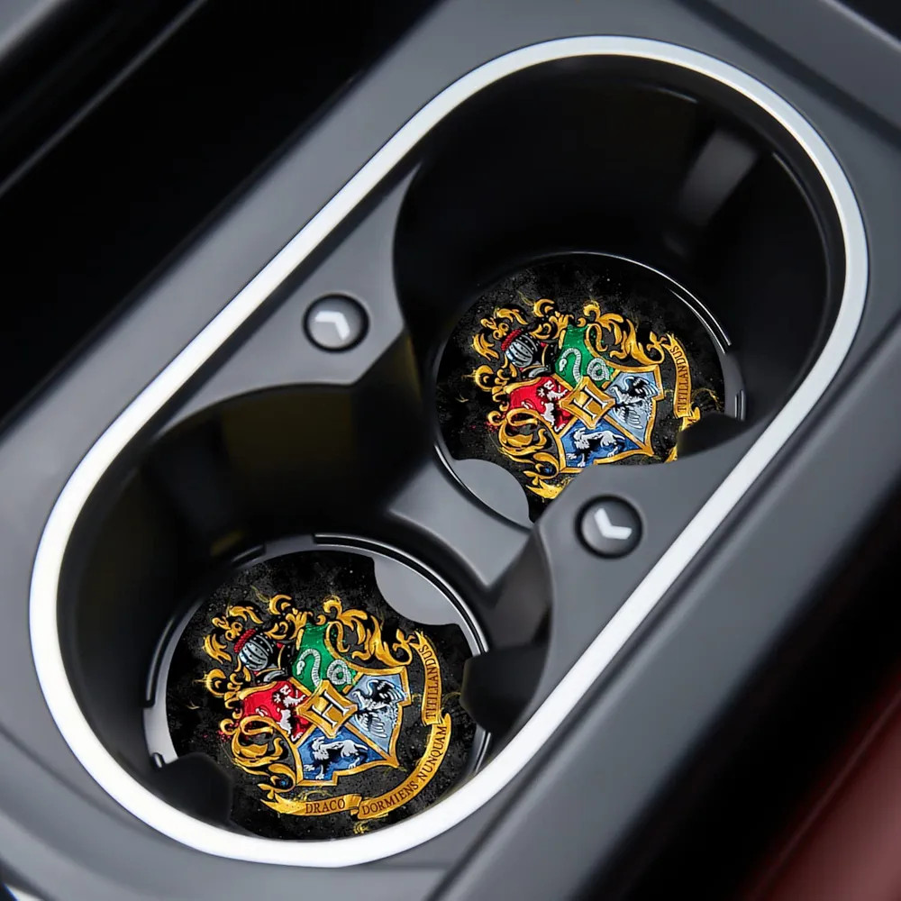 Car Cupholder Coaster Absorbent 2 Pack Cool Movie Logo Design Rubber New Black Automotive Cup Hol... | Amazon (US)